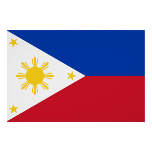 Póster Poster Patriótico com Bandeira das Filipinas