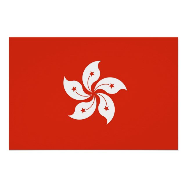 Póster Poster Patriótico com Bandeira de Hong Kong (Frente)