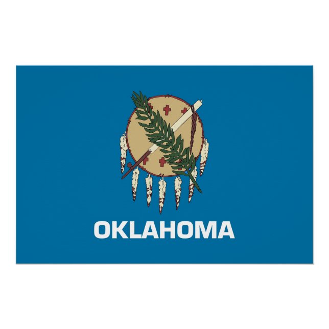 Póster Poster Patriótico com Bandeira de Oklahoma (Frente)