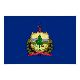 Póster poster Patriótico com Bandeira de Vermont