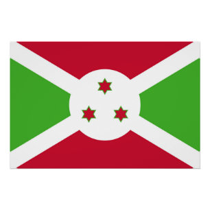 Póster Poster Patriótico com Bandeira do Burundi