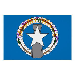 Póster Poster patriótico com bandeira do Norte Mariana