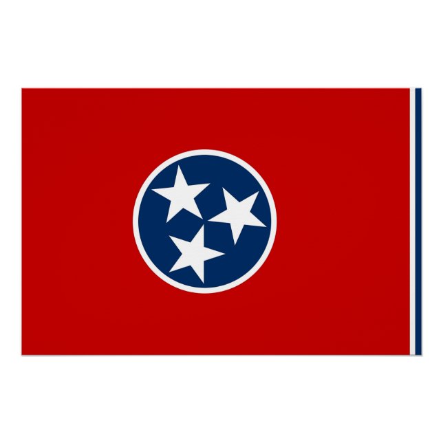Póster Poster Patriótico com Bandeira do Tennessee (Frente)
