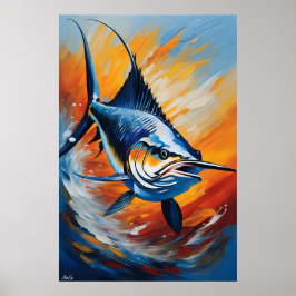 Poster Pôster | Peixes do mar | Estilo de pintura a óleo