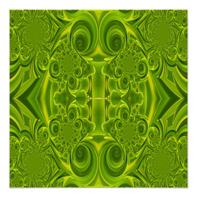 Póster Poster Perfeito de espiral Vibrante Verde (Frente)