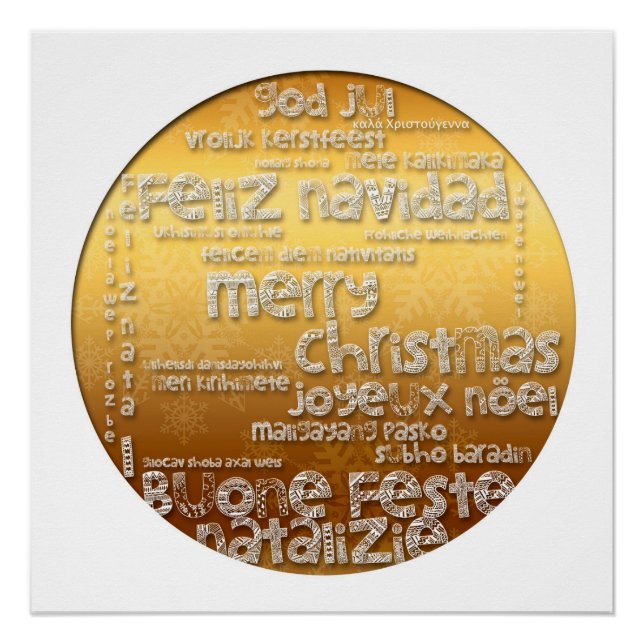 Póster Poster Perfeito de Saudação de Natal Internacional (Frente)