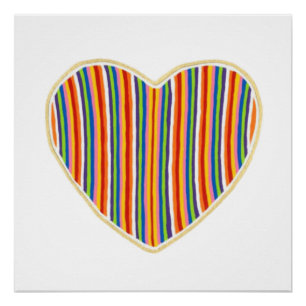 Póster Poster Perfeito de Stripes Cardíacas
