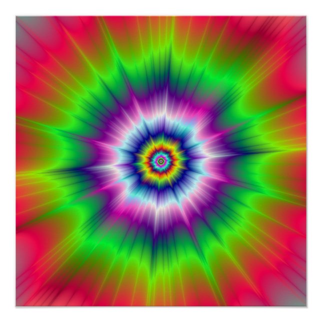 Póster Poster Perfeito de Tie-Dye Zazzle (Frente)