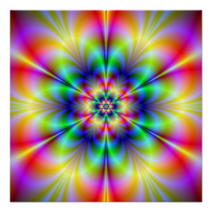 Póster Poster perfeito de Zazzle do Psychedelia floral