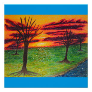 Póster Poster perfeito do por do sol Glittery