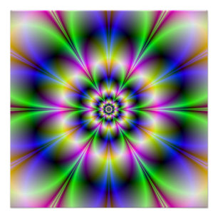 Póster Poster perfeito verde de Zazzle da flor violeta e