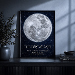 Poster Pôster Personalizado da Fase da Lua da Noite em qu