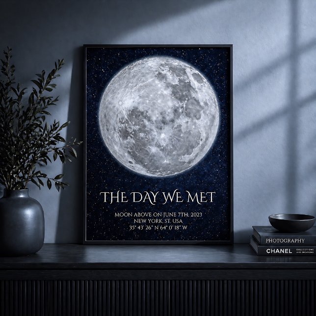 Poster Pôster Personalizado da Fase da Lua da Noite em qu (Criador carregado)