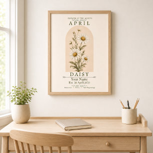 Poster Pôster Personalizado da Flor de Nascimento Daisy d