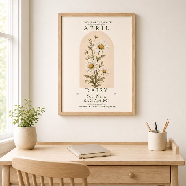 Poster Pôster Personalizado da Flor de Nascimento Daisy d (Criador carregado)