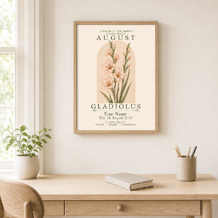 Poster Pôster Personalizado da Flor de Nascimento Gladiol