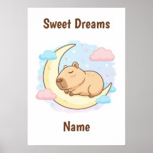 Pôster Personalizado de Capivara Sonhos Doces