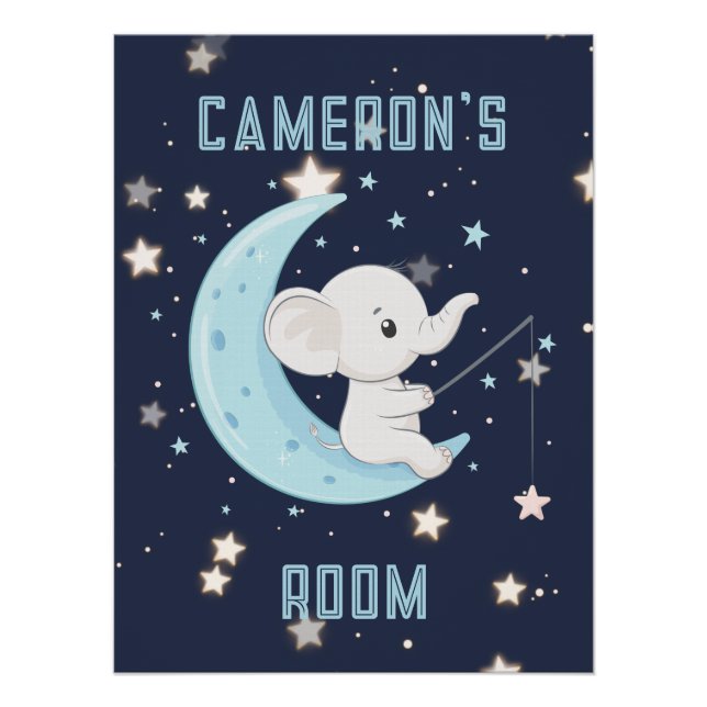 Póster Poster Personalizado de Elefante Bebê Pescando 4 E (Frente)