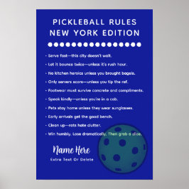 Poster Pôster Personalizado de Pickleball Edição Nova Yor