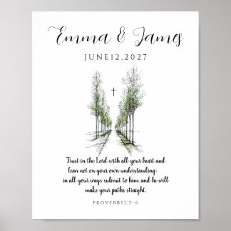 Poster Pôster Personalizado de Provérbios 3:5-6 para Casa