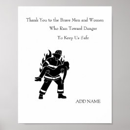 Poster Pôster Personalizado de Resgate de Bombeiro