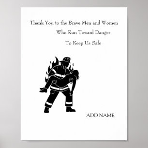 Poster Pôster Personalizado de Resgate de Bombeiro