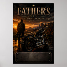 Poster Pôster Personalizado do Dia do Pai com Motoqueiro