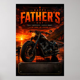 Poster Pôster Personalizado do Dia dos Pais para Motocicl
