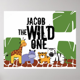 Poster Pôster Personalizado do Wild One, Animais da Savan