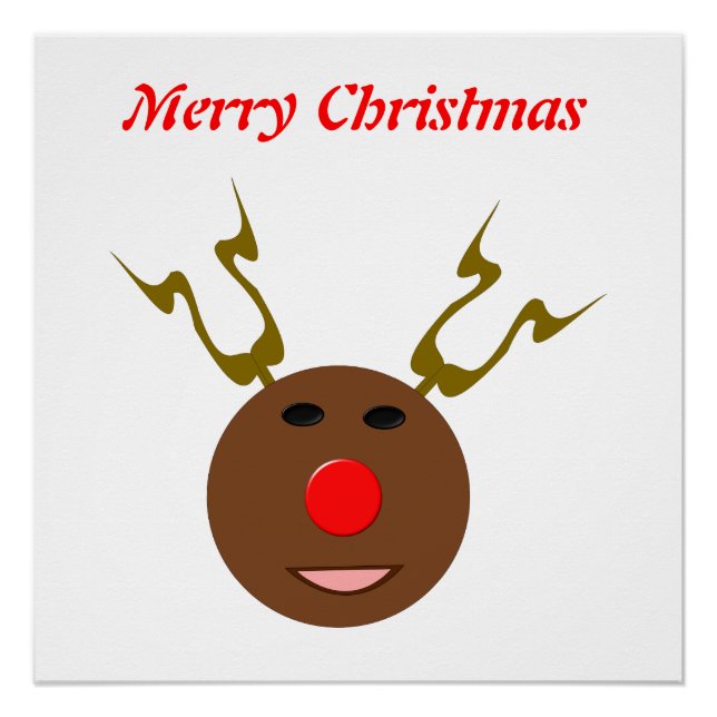 Póster Poster personalizável da ciber Reindeer de Natal (Frente)