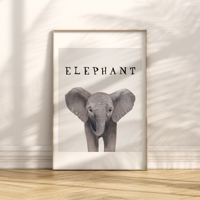 Poster Pôster Personalizável de Elefante Bebê Fofo para C (Criador carregado)