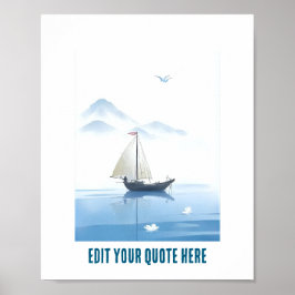 Poster Pôster personalizável do mar e do navio