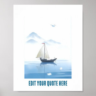 Poster Pôster personalizável do mar e do navio