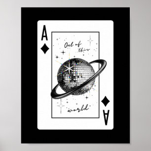 Poster Pôster Planeta Disco, Arte de Parede de Bola de Di