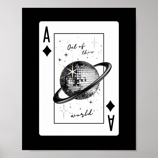 Poster Pôster Planeta Disco, Arte de Parede de Bola de Di (Frente)