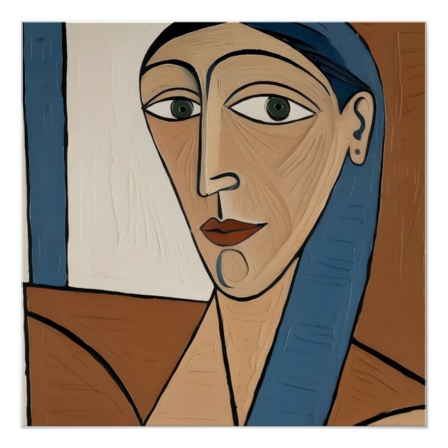 Póster Poster Portrait Cubiste Moderne - Femme Élégante  (Frente)