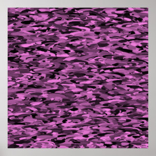 Poster Pôster Preto Roxo Padrão Abstrato