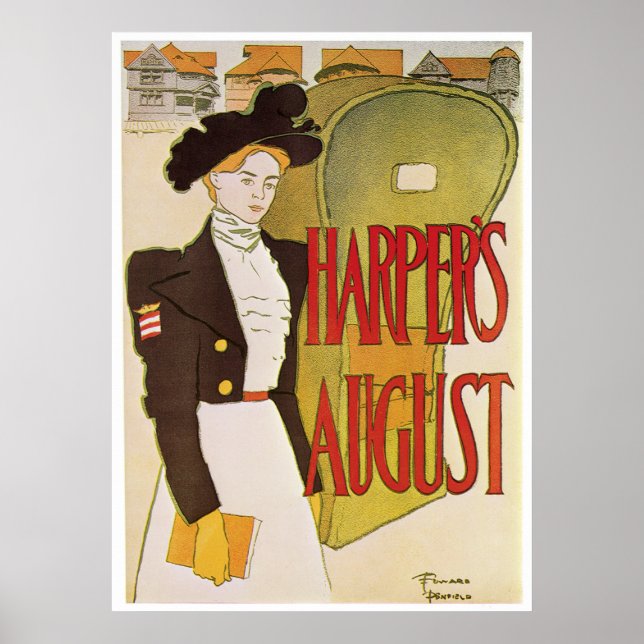 Póster Poster/Priint: Agosto de Harper - Edward Penfield (Frente)