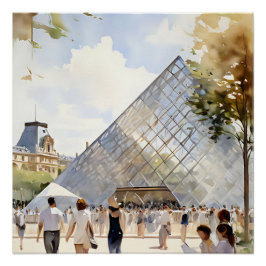 Póster Poster pyramide du Louvre musée Parisien