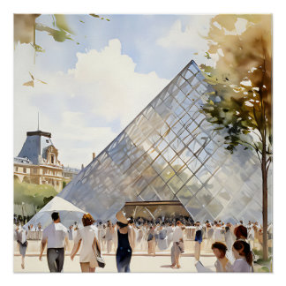Póster Poster pyramide du Louvre musée Parisien