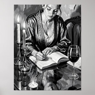 Poster Pôster Reflexos à Luz de Velas em Silêncio