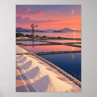 Poster Pôster Rose Saltworks Tidal Dusk 12x16
