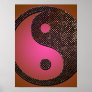 Poster Poster, Rusted Grungy Metal Yin Yang Símbolo 2