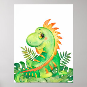 Poster Pôster Safari Na Selva Bebê Iguana