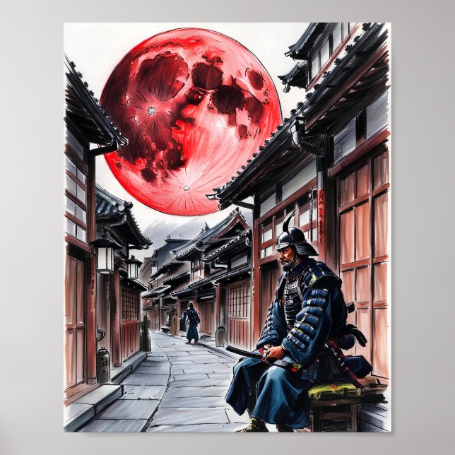 Poster Pôster Samurai Sob a Lua de Sangue (Frente)
