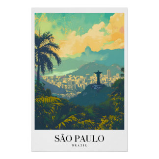 Póster Poster Sao Paulo Vintage Voyage