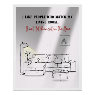Póster Poster sarcastic living room humor aesthetic