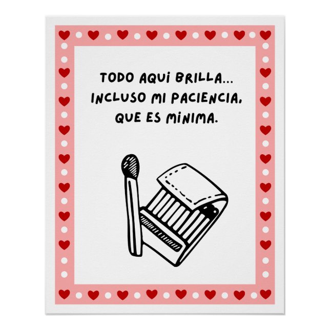 Póster Poster sarcastico caja fosforos humor cute (Frente)