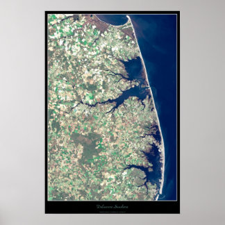 Póster Pôster satélite da costa de Delaware