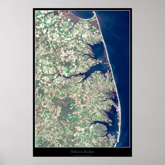 Póster Pôster satélite da costa de Delaware (Frente)